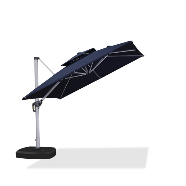 Arlmont & Co. Rickyah 108'' Square Cantilever Umbrella with wheeled